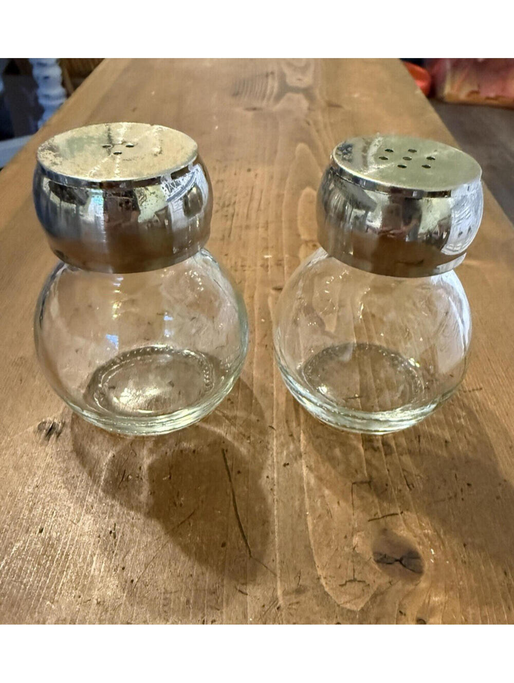 Vintage Glass Salt And Pepper Shakers MCM, country, unique